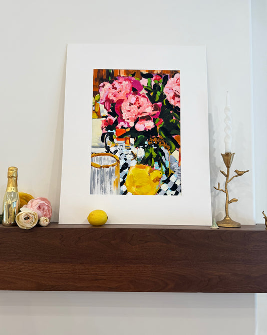 "Peony Picnic" Fine Art Print | 22 x 28 Inches