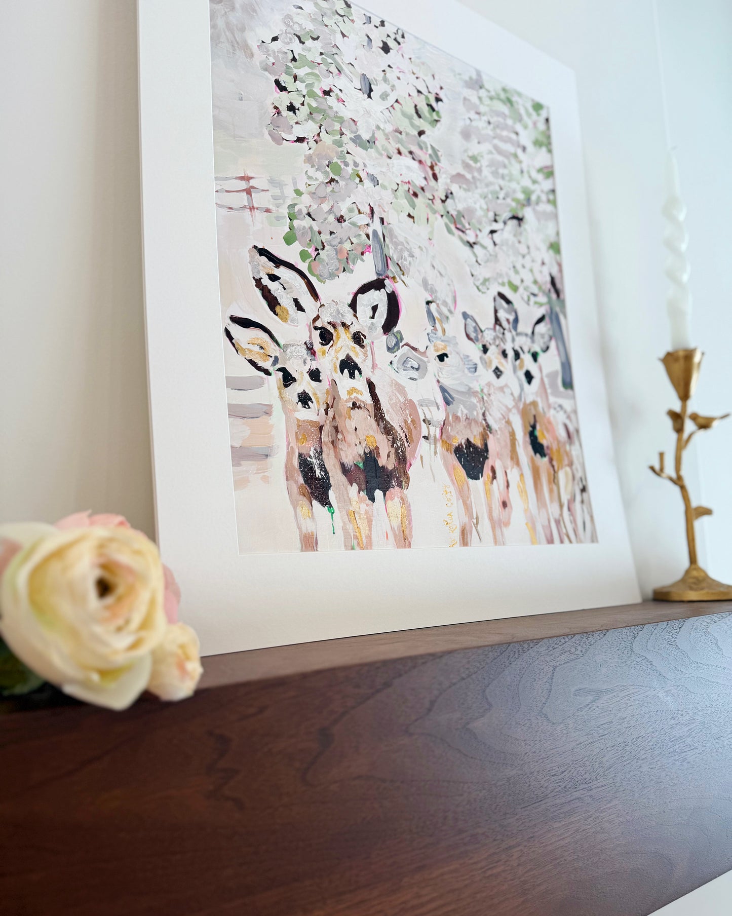"Bright Eyes and Snowy Tails" Fine Art Print | 20 x 24 Inches