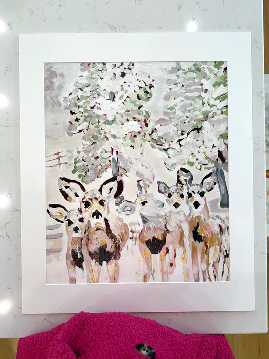 "Bright Eyes and Snowy Tails" Fine Art Print | 20 x 24 Inches