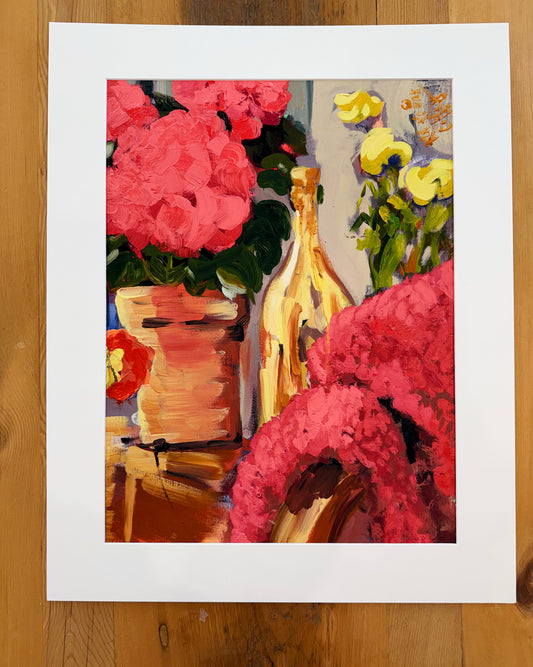 "Punchy Pinks and Prosecco" Fine Art Print | 16 x 20 Inches