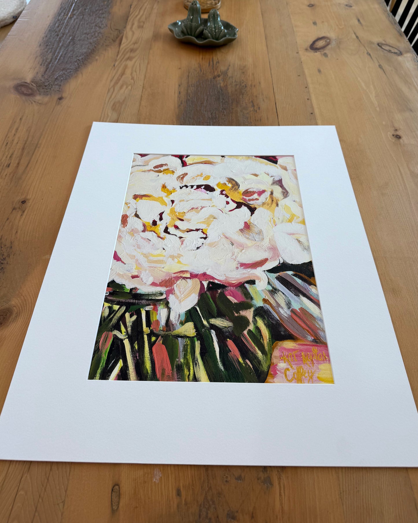 "White and Magenta Peony" Fine Art Print | 16 x 20 Inches