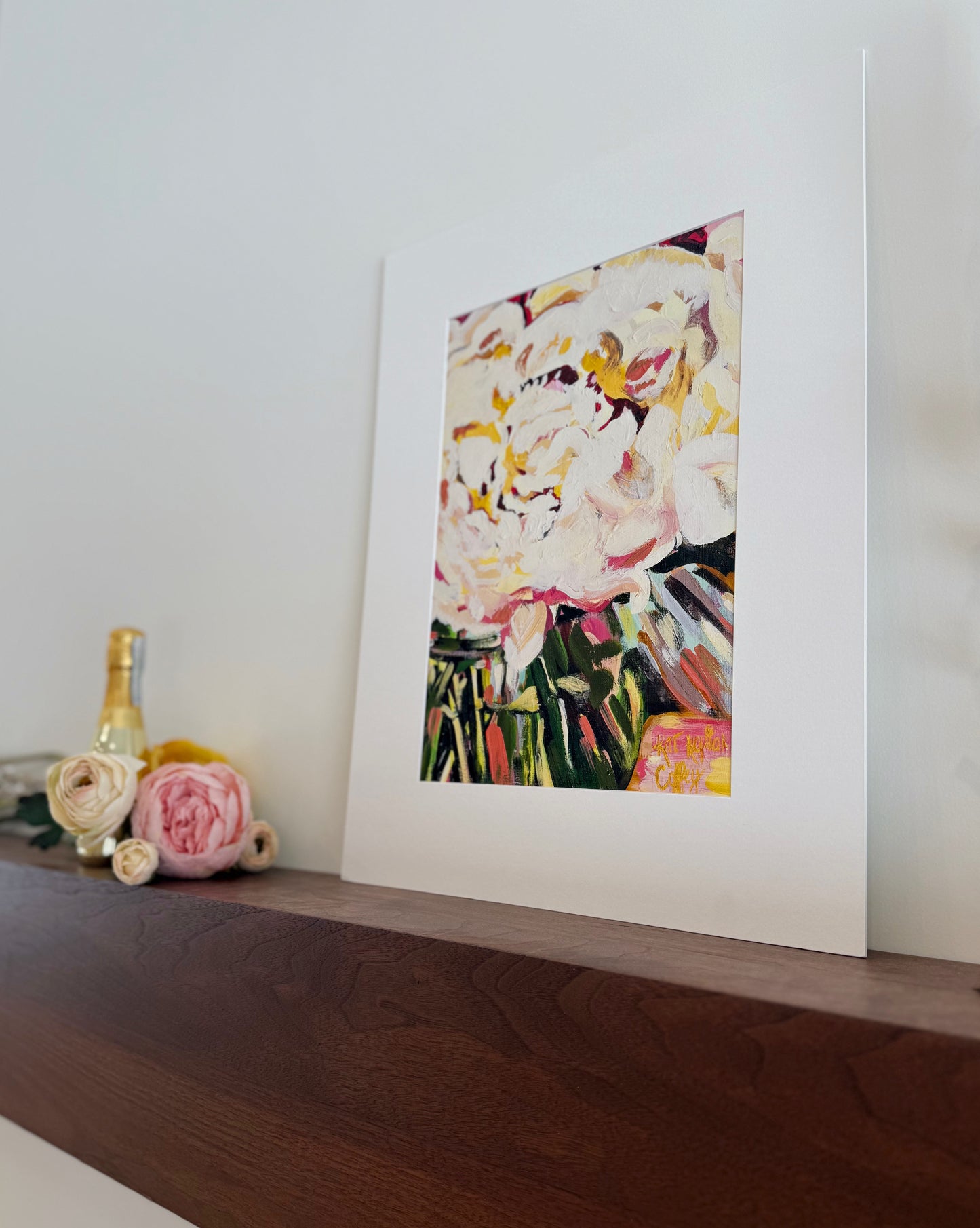 "White and Magenta Peony" Fine Art Print | 16 x 20 Inches