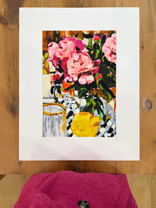 "Peony Picnic" Fine Art Print | 22 x 28 Inches