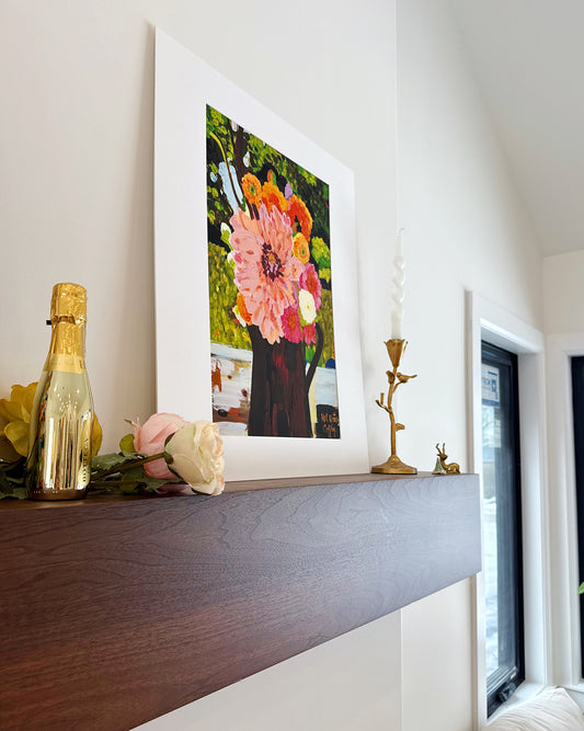 "Dazzling Dahlias" Fine Art Print | 20 x 24 Inches