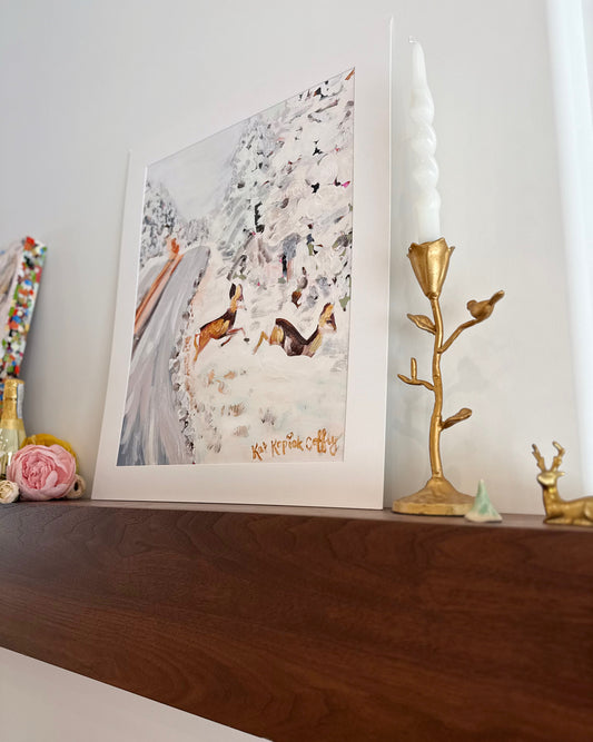 "Winter Woodland Fun" Fine Art Print | 20 x 24 Inches
