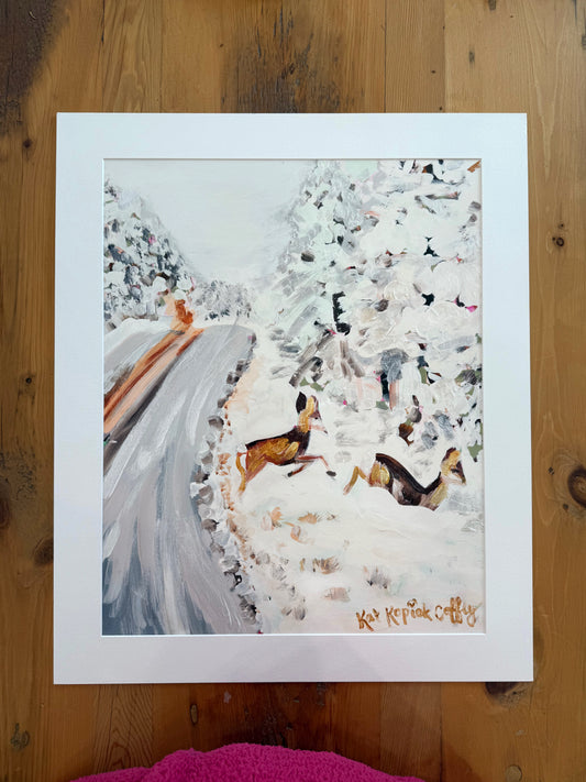 "Winter Woodland Fun" Fine Art Print | 20 x 24 Inches