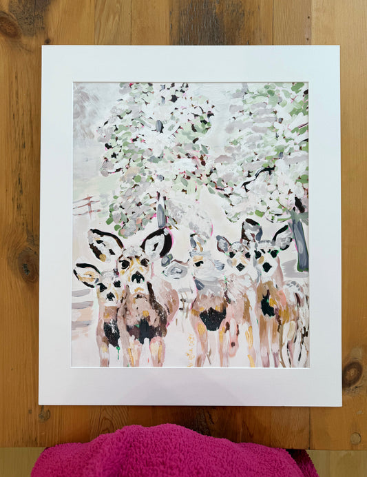 "Bright Eyes and Snowy Tails" Fine Art Print | 20 x 24 Inches