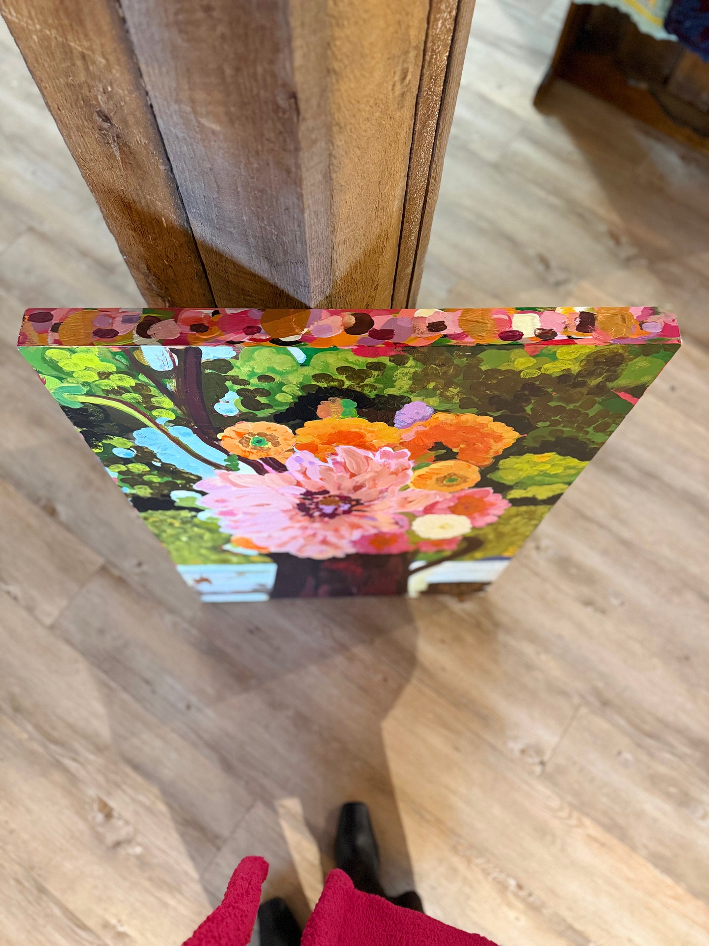 Dazzling Dahlias | Original Acrylic Painting on Birch Panel | 24 x 36 Inches