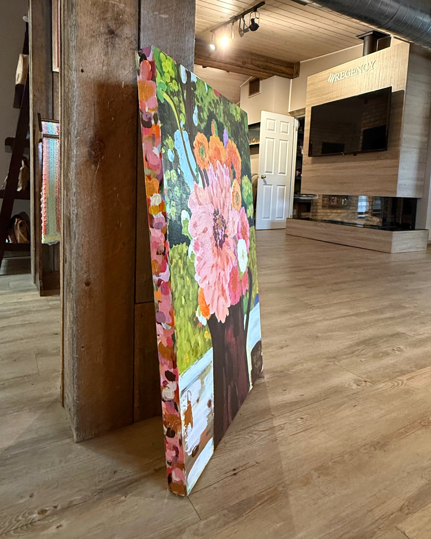 Dazzling Dahlias | Original Acrylic Painting on Birch Panel | 24 x 36 Inches