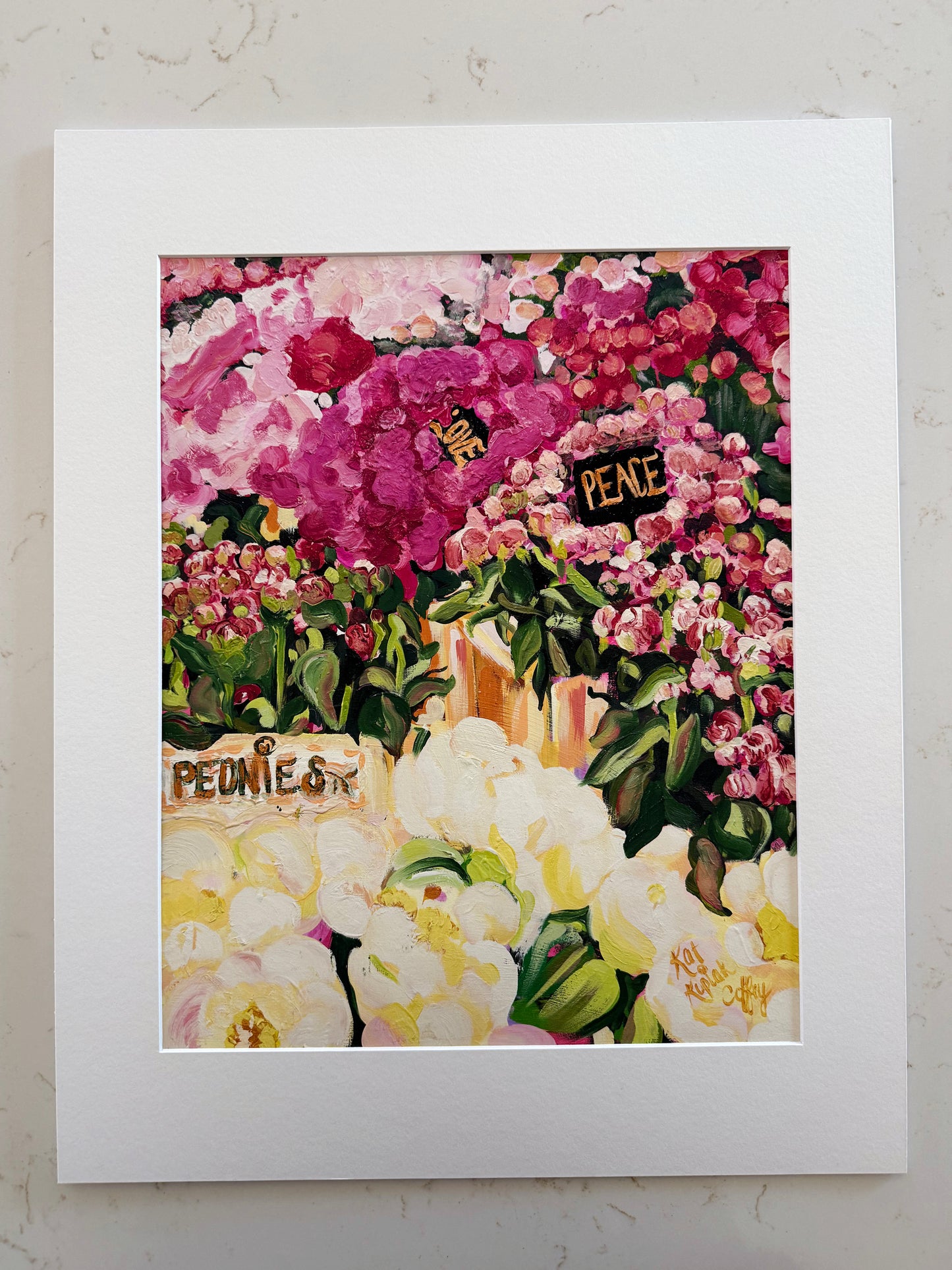 "Peace, Love, and Peonies" Fine Art Print | 16 x 20 Inches