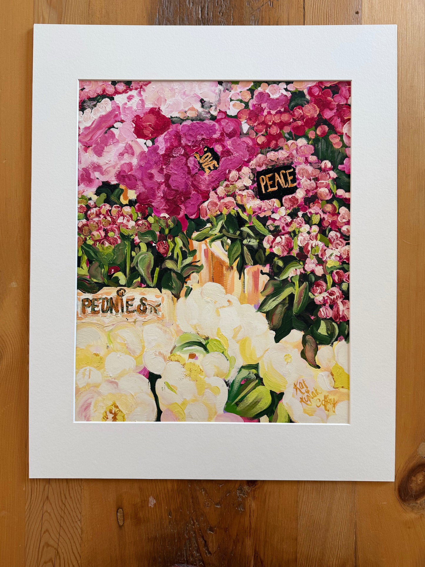 "Peace, Love, and Peonies" Fine Art Print | 16 x 20 Inches
