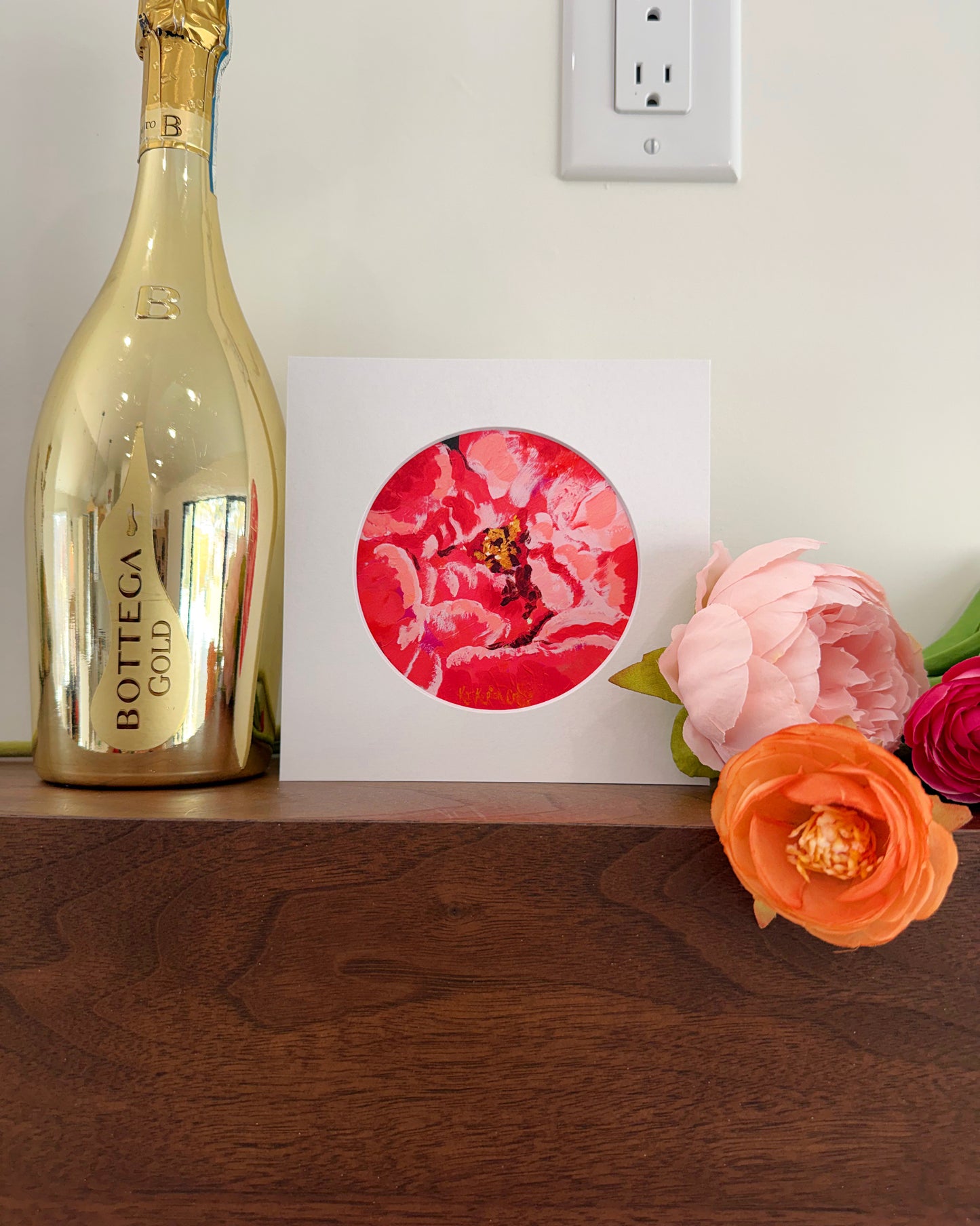 "Coral Peony Bud" Fine Art Print | 6 x 6 Inches