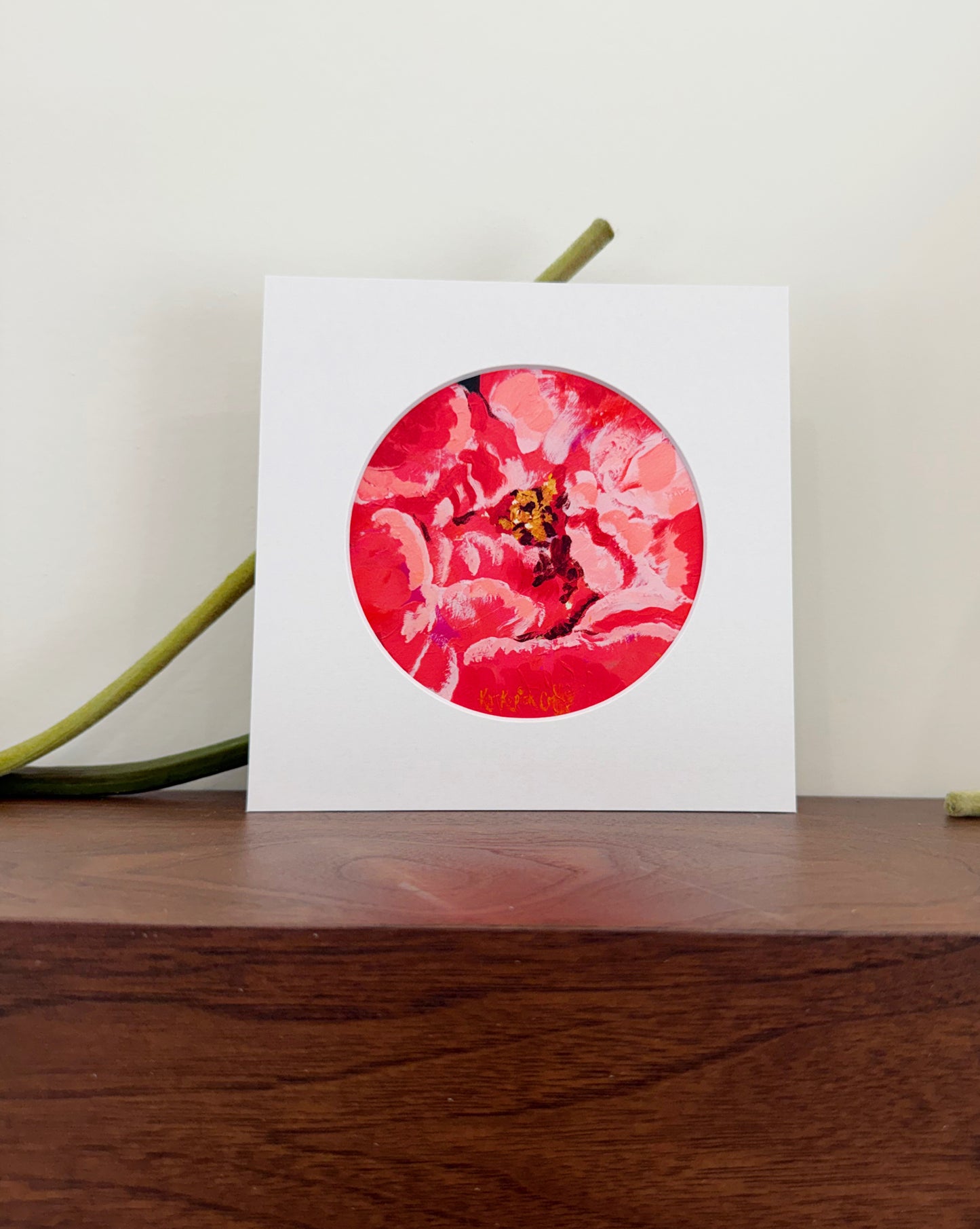 "Coral Peony Bud" Fine Art Print | 6 x 6 Inches
