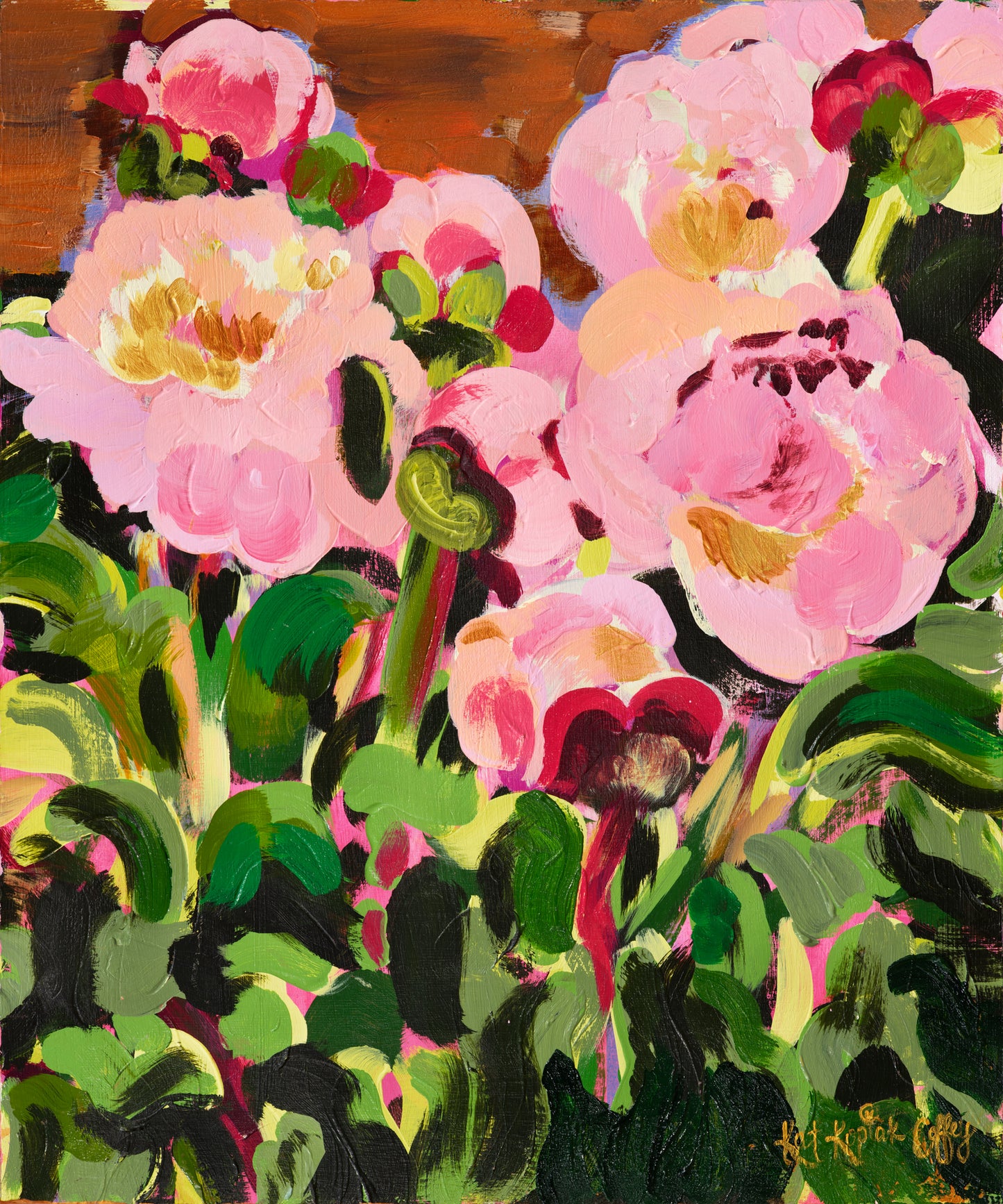 Pink Paris Peonies | Original Acrylic Painting on Birch Panel | 20 x 24 Inches